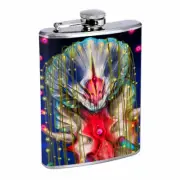 Vibrant Jellyfish Art Em1 Flask 8oz Stainless Steel Hip Drinking Whiskey