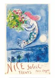 La Baie des Anges, 1962 by Marc Chagall Art Print Mermaid Female Poster 20x28