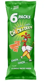 2 x Chickadees Chicken Flavoured Chips Multipack Snacks 6 pack