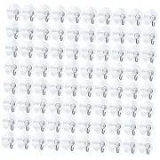 80 Pcs Suction Cup Wall Hooks Hangers - Plastic Reusable Clear Sucker Pads