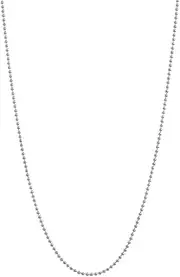 [JewelryWeb] 14ct White Gold 1mm Bead Chain Necklace With Lobster Claw Closure Lock Jewelry Gifts for Women - Length Options: 41 46 51