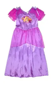 Disney Tangled Rapunzel Girl's Fancy Deluxe Dress-Up Nightgown, Gown