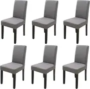 Chickwin Dining Chair Cover Set of 6, Stretch Dining Chair Slipcover Modern High Back Chair Cover, Elastic Washable Dining Chair Seat Protector for Kitchen Dining Room (Grey)