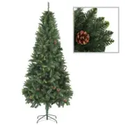 NNEVL Artificial Christmas Tree with Pine Cones Green 210 cm