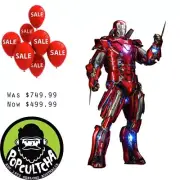 Iron Man Silver Centurion Armour Suit-Up 1/6th Scale Die-Cast Hot Toys Figure