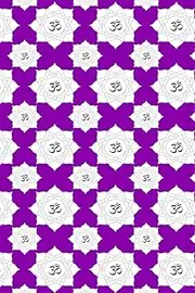 Black And White Lotus Flower And Om Symbol On Purple: 110 Page Blank Notebook - Ruled Paper Journal - 6" x 9" (15.24 x 22.86 cm)