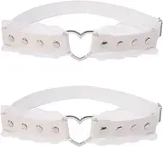[alisikee] 2Pcs Adjustable Lace Heart-Shaped Thigh Garter, Elastic Leg Garters for Women