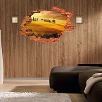 在飛比找蝦皮購物優惠-☆精品社☆沙漠村莊牆貼 60x90創意3D立體視覺無痕貼紙 