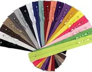 MebuZip 20PCS 40 Inches Double Slider Zippers #3 Nylon Coil Zippers with Two Long Pulls Head to Head Closed Ended Zippers 20 Assorted Colors (40")