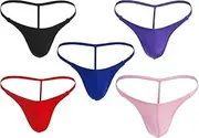 [Generic] Men's Stretchy Low Waist T Back Thongs G String Bikini Briefs Bugle Pouch Underwear Swimwear Panties