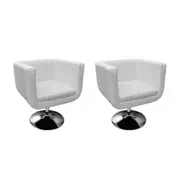 Bar Chairs 2 pcs White Faux Leather vidaXL