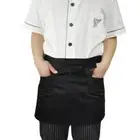 Plain Black Short Cooking Catering Work Restaurant Cafe Bar Apron Waitress.E2
