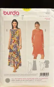 Burda Style Sewing Pattern - 6498 - Misses' Two Layered Dress 8-20