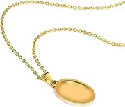 COLOSBUY Worry Stone Necklace for Women,Anxiety Relief Fidget Jewelry,Sliver Oval Peaceful Thumb Pendant Necklace,Meditation Relaxation Stress Relief Pendant