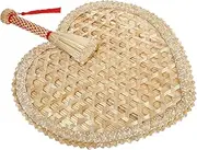 FUTUREORYY Woven Hand Fans Summer Handheld Fan Rustic Design for Weddings Home Decor Beach Outings Manual Cooling