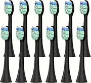 12x Replacement Toothbrush Heads for Philips Sonicare Replacement Heads, Compatible with Phillips Sonicare Replacement Brush Heads, Pack of 12 Professional Electric Toothbrush Heads Black