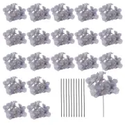 20 Sets Artificial Hydrangea Flower Heads with Stems for Bouquet,Dark Gray