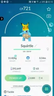 Squirtle ( Pikachu Hat ) Pokemon Trade Go