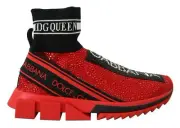 Dolce & Gabbana Exquisite Red Sorrento Slip-On Women's Sneakers Authentic