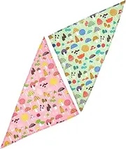 Happyyami 2Pcs Cartoon Dog Bandana Triangle Bibs Lightweight Pet Scarf for Birthday Parties and Festivals Cute Mushroom Pattern and Dog Outfit and Party Supplies
