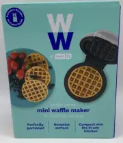 WEIGHT WATCHERS By Dash Single Serve MINI WAFFLE MAKER 4" cooking surface, White