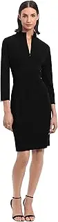 [Donna Morgan] Women's Notch Neck Sleek Sheath Dress Office Workwear