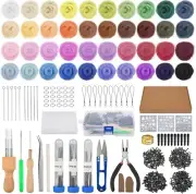 Needle Felting Starter Kit,Wool Roving 40 Colors Set Needles Felt Tool Includes