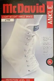 McDavid Light weight 199R X-LARGE Laced Ankle Brace / Guard XL white lace up