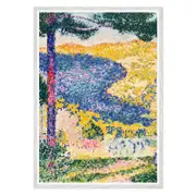 Galrie Paul Signac Landscape with Pine Tree Stunning Pointillist Art Print for Home, White Frame, A0 84 x 119cm (33 x 47inch)