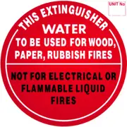 WATER - Extinguisher Identification Sign - Metal
