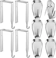 LEIFIDE Cubicle Decor Hooks Set, 6 Pcs Fabric Panel Wall Hook and 4 Pcs Adjustable Cubicle Hanger Fit 1 3/8 Inch to 3 1/2 Inch Office Cubicle Panel for Hanging, Clothes Bag Photo Frame, Silver