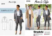 SIMPLICITY SEWING PATTERN 8749 WOMENS 10-18 MIMI G STYLE COAT, JACKET & PANTS