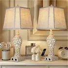 Table Lamps Set of 2 Bedside Lamp with Fabric Shades Bedroom and Living Room