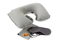 在飛比找松果購物優惠-充氣式U型枕+眼罩組 (5.4折)