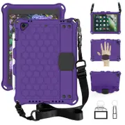 Catzon Hive iPad Case For iPad 5/6/Pro 9.7/iPad9.7 Durable Stand Cover With Shoulder Strap-PurpleBlack