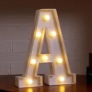 Light up Numbers and Letters,Large Light Box Letters for Birthday Party Décor,Battery Powered White Home Decor Warm White Light up Alphabet Signs for Wedding (A)