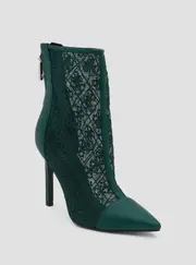 GUESS Women's Green Sinthy Logo Boots Size: 10, Synthetic