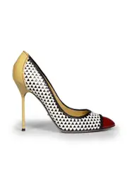 Triangle Pattern Leather Pumps