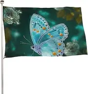 Light Blue Butterfly Flag 24x35 in Double Sided Printed Garden Flag Decorative Banner No Fade Yard Flag with Brass Grommets Hanging Photo Backdrop for Indoor Outdoor Party Home Decor