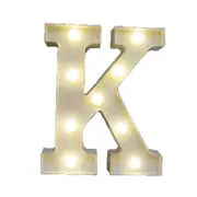 Catzon Decorative Led Light Up Number Letters White Plastic Marquee Number Lights Sign Party Wedding Decor Battery Operated (K)
