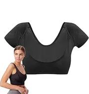 Sweatshirt Jacket, Antiperspirant Underarm Pads, Washable Cotton Guard Shield, Breathable Short Sleeve Jacket, Lightweight Drying Shirt Pad for Ladies, 16.14 x 11.42 x 11.22 cm, Black, M, Black, M