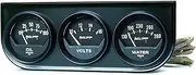 AUTO METER 2348 Autogage Black Console Oil/Volt/Water Gauge, 2.3125 in.