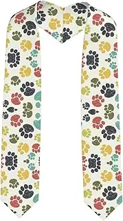 [SKKNT] Cute Colorful Dog Paw Print Graduation Shawl Stole For Academic Commencements Honor Sash Congratulations Gift