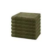 6pc Bambury 33x33cm Angove Face Washer Olive Soft Bathroom Towel Cotton