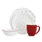 New Corelle Vive 28-Piece Polka Dottie Dinnerware Set 1125446