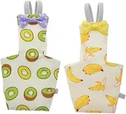 NOLITOY 2Pcs Lovely Pet Nappy for Birds Breathable and Soft Parrot Diaper Clothes with Fruit Pattern Reusable and Easy to Bird Urine Pad for Budgies and Cockatiels