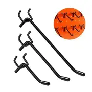60Pcs Black Pegboard Hooks 2/4/6 Inch Pegboard Wall Hook Heavy Duty PegBoard ...