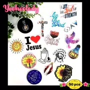 Bible Verse Scripture Stickers Die Cut Labels, Inspirational Variety 50 pcs