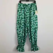 NWT DVF Diane Von Furstenberg Utility Jazz Dot Green Cargo Pants Size Large
