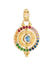 Temple St. Clair 18K Yellow Gold Celestial Multi Gemstone Orbital Pendant